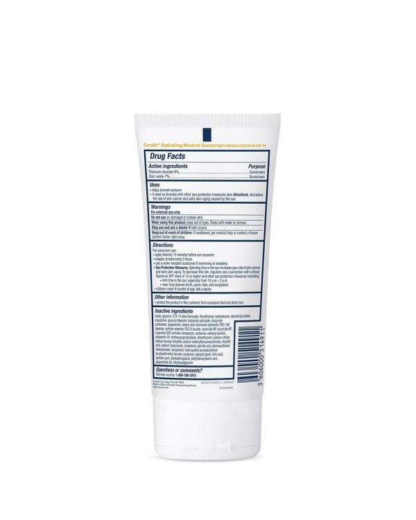 Cerave Hydrating Mineral Sunscreen Spf 100 Ml – Cerave Hydrating Sun Block | Best Skin Care Sunscreen